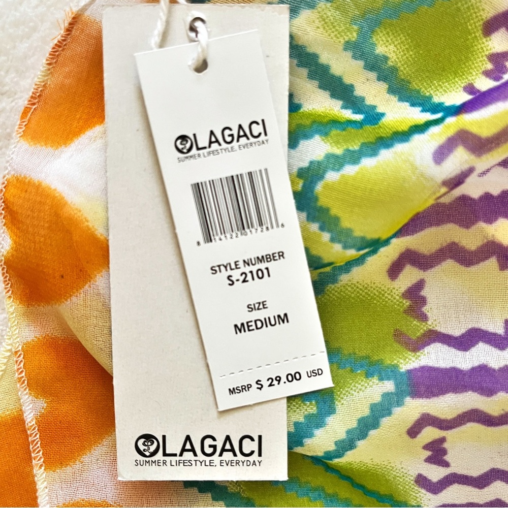⛔️SOLD⛔️ LAGACI Crop Top - Chiffon, Built-in Bra, Adj Straps - Sz M NWT - Picture 11 of 13